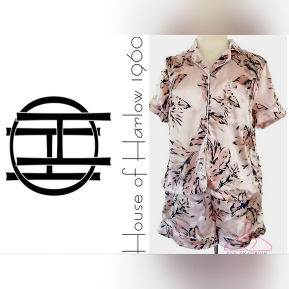 House of Harlow 1960 Other - House of Harlow 1960 Pink Floral. Tropical Satin Pajama Set Size Large